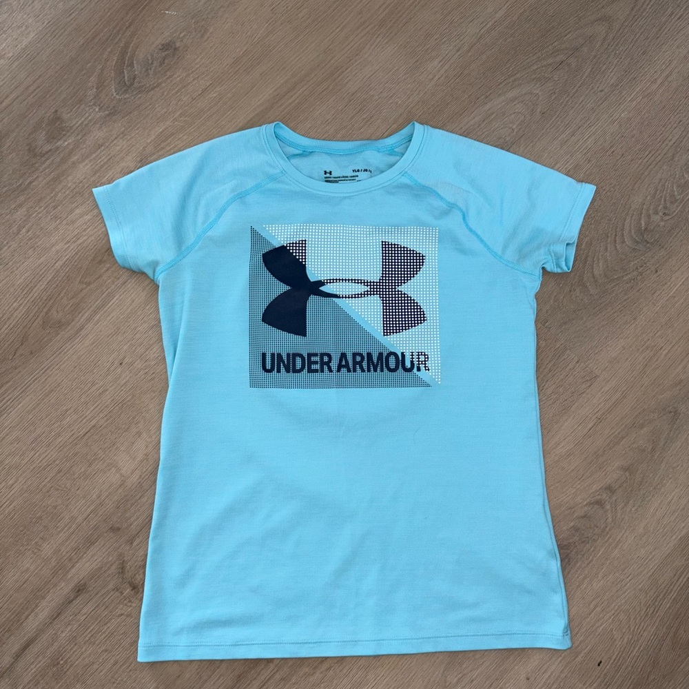Under Armour Kids Light Blue Logo Tee